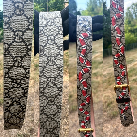 Gucci Belt Men’s Double Gs Snake Embellishment with Gold hardware with COA - Picture 6 of 12